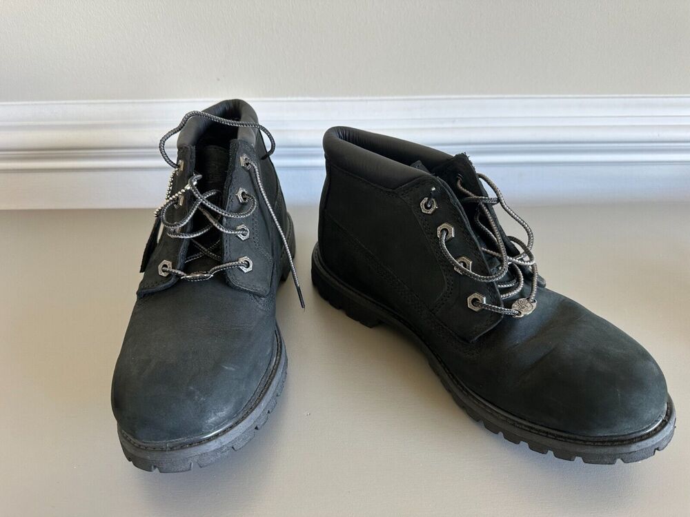 Timberland Nellie Waterproof Chukka Boots, Black Nubuck, Size 8.5